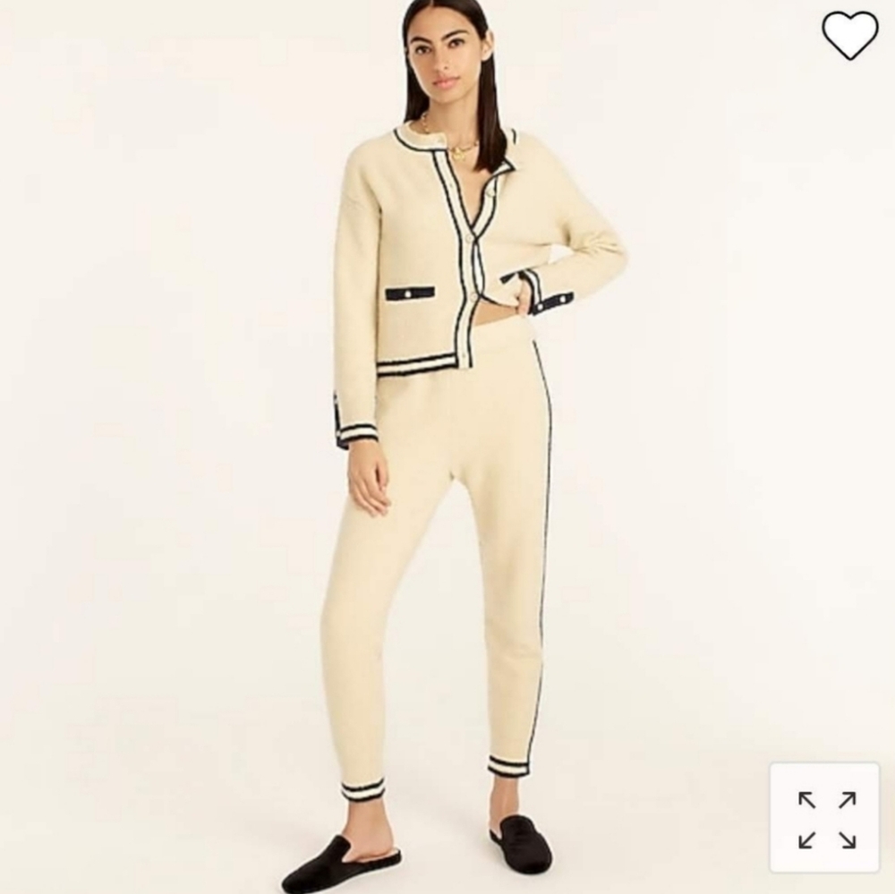 J. Crew Cream and Navy Joggers